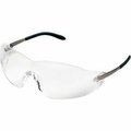 Ors Nasco MCR Safety, Blackjack Wraparound Safety Glasses, Chrome Plastic Frame, Clear Lens S2110